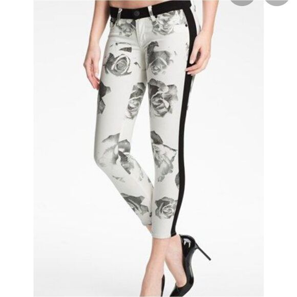 Hudson Jeans 'Leeloo' Colorblock Crop Skinny Jeans - Picture 1 of 9